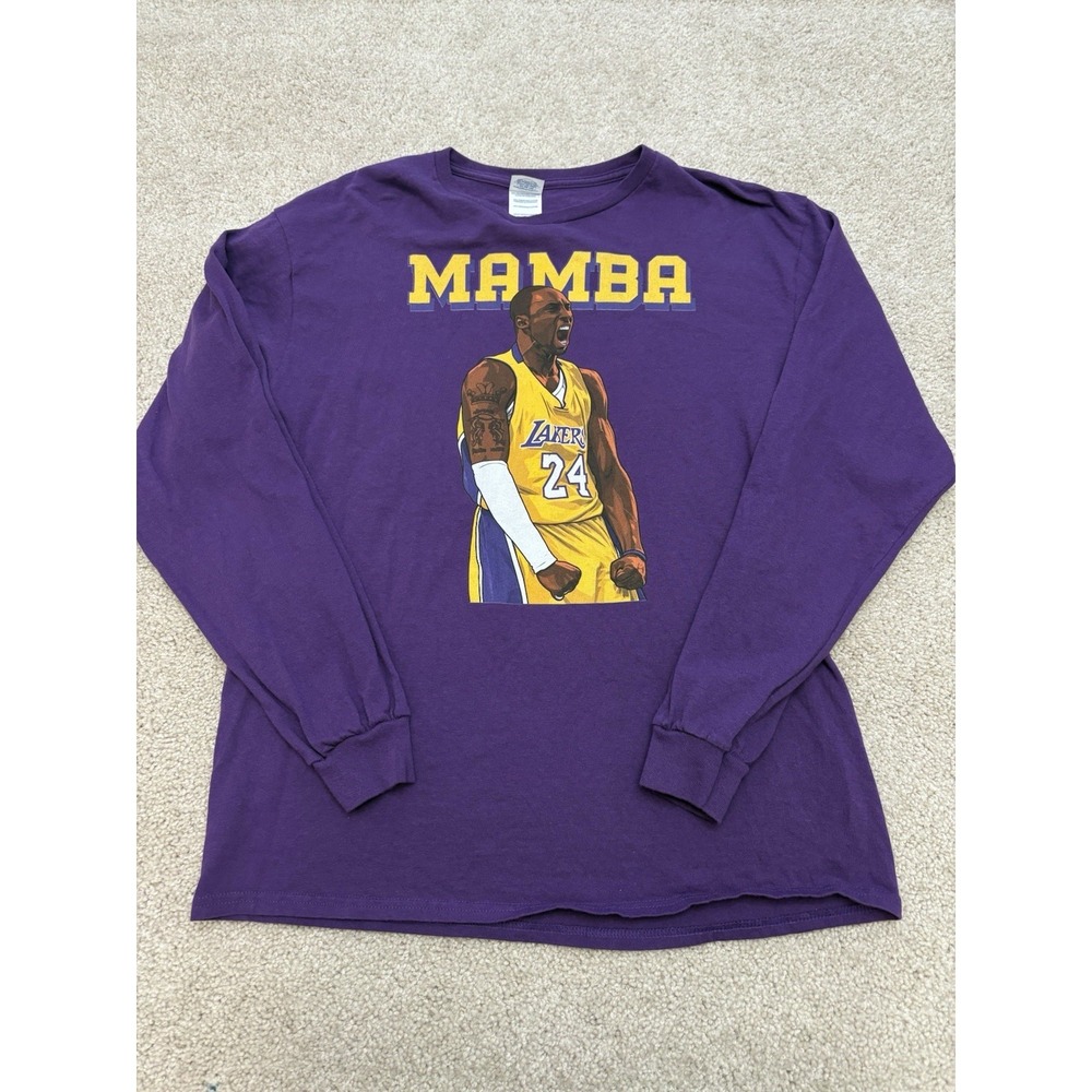 VTG Y2K Kobe Bryant Black Mamba Long Sleeve Shirt Lakers Purple Size Large
